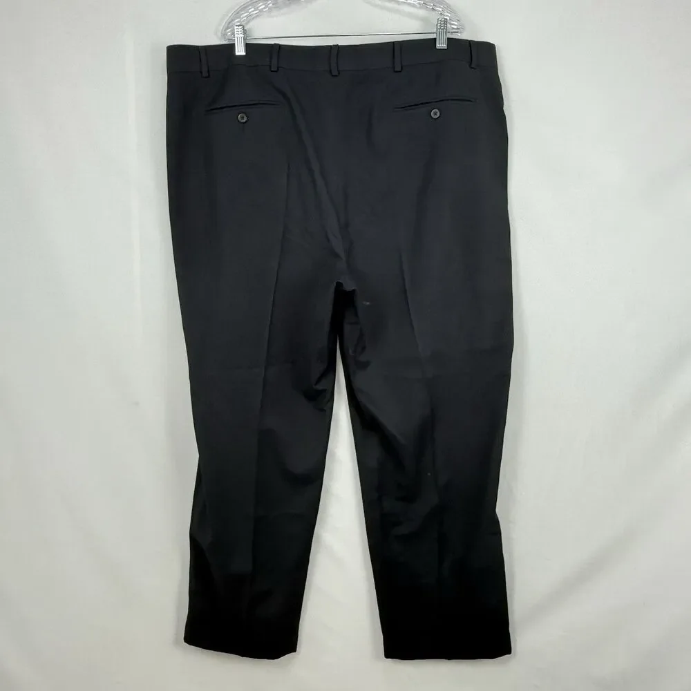 Vtg Geoffrey Beene 2 Piece Suit Mens 52R Pleated 48x30 Black 2 button Front
